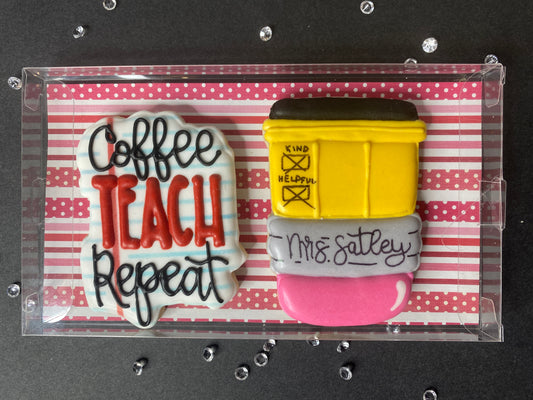 Coffee Teach Repeat Teacher Appreciation Sugar Cookie Set