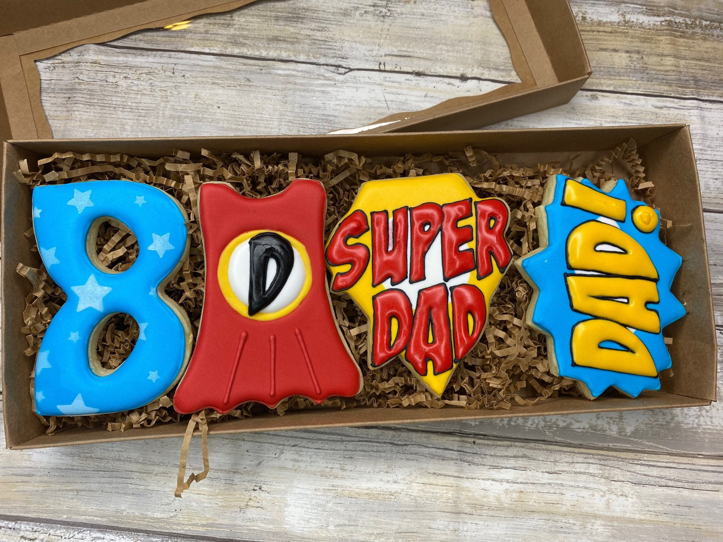 Super Hero Dad Boxed Sugar Cookie Gift Set