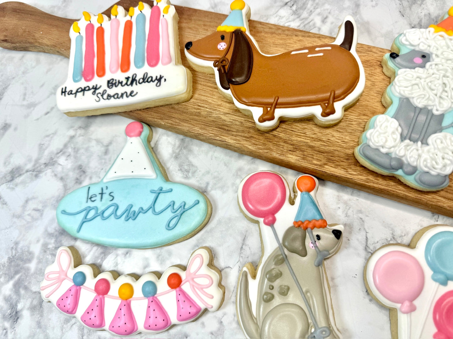 Let's PAWTY- Dog Themed Birthday Party Custom Cookie Set