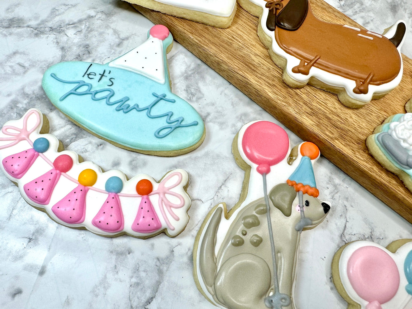 Let's PAWTY- Dog Themed Birthday Party Custom Cookie Set