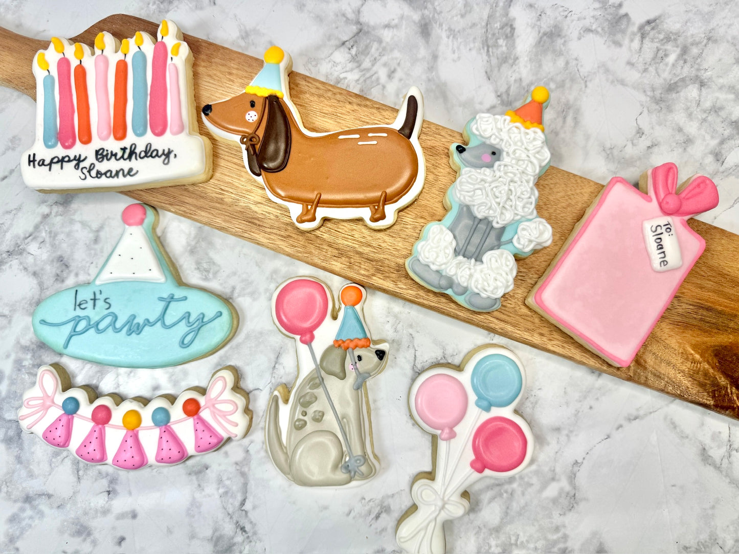 Let's PAWTY- Dog Themed Birthday Party Custom Cookie Set