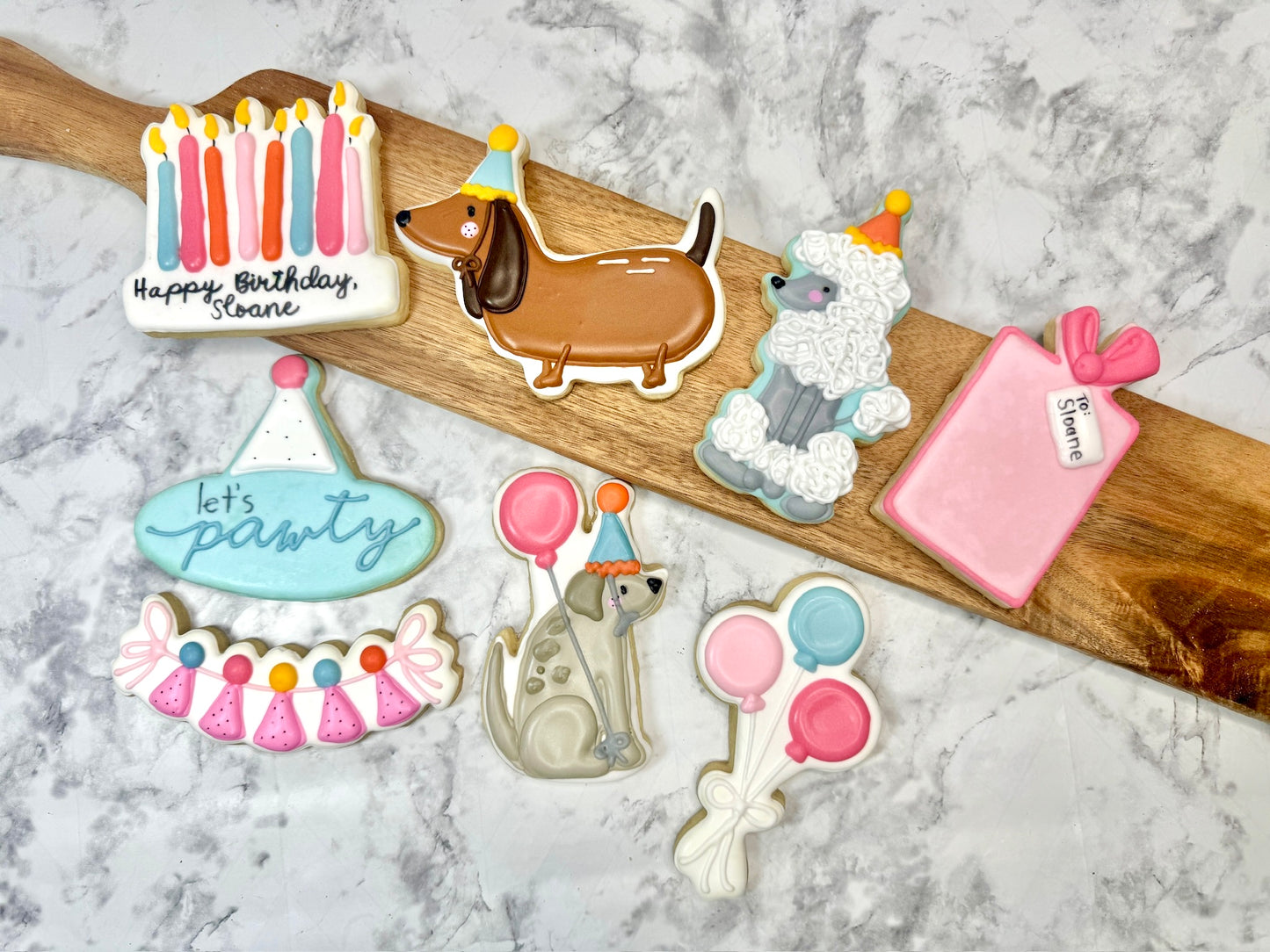 Let's PAWTY- Dog Themed Birthday Party Custom Cookie Set