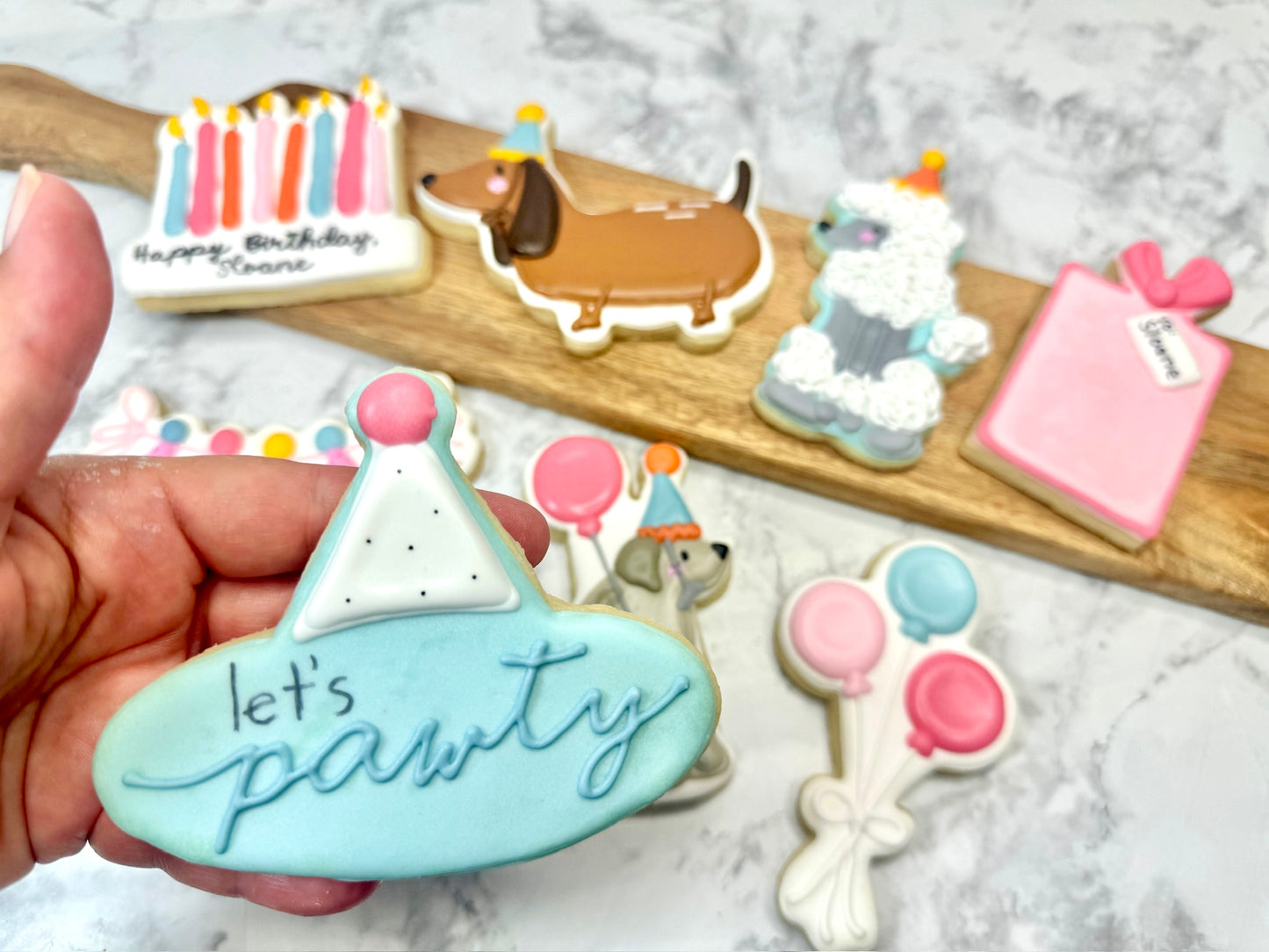 Let's PAWTY- Dog Themed Birthday Party Custom Cookie Set