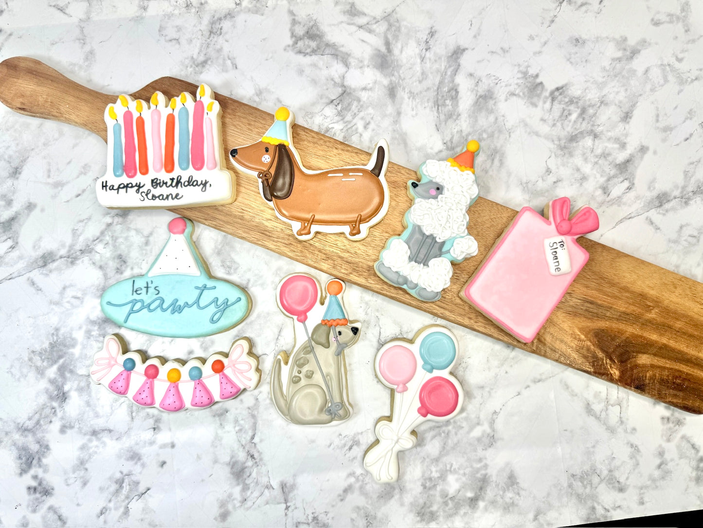 Let's PAWTY- Dog Themed Birthday Party Custom Cookie Set