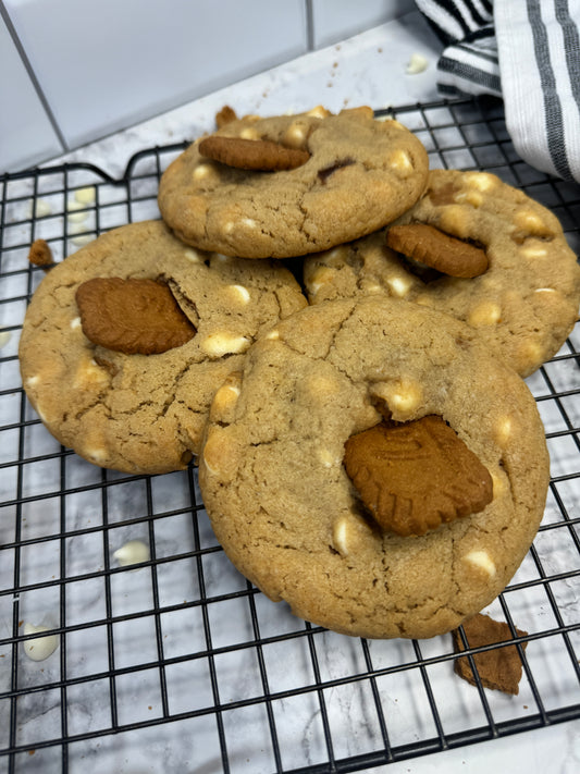 Biscoff Stuffed White Chocolate Chip Gourmet Cookies