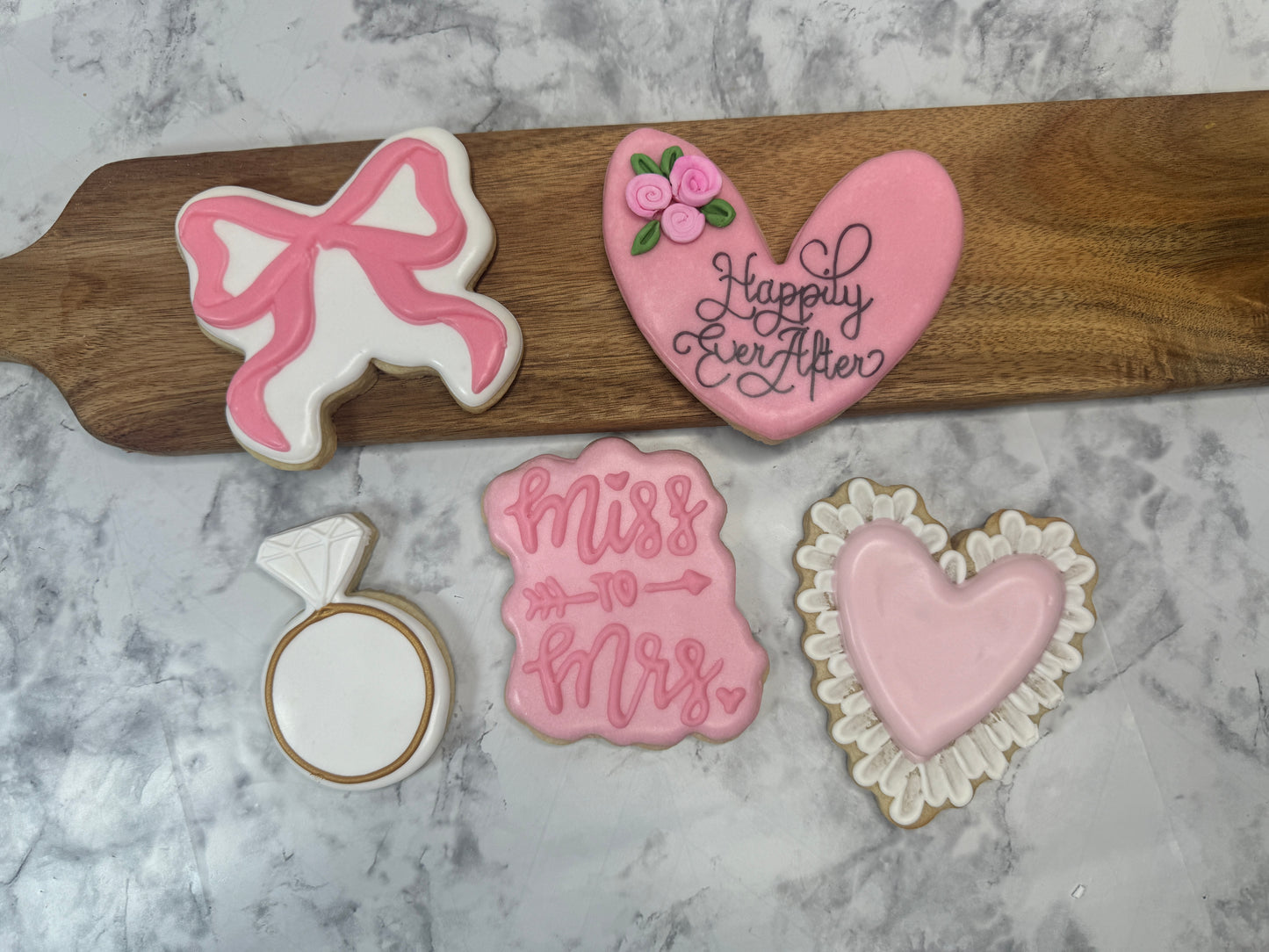 Pretty in Pink Bridal Shower Decorated Sugar Cookie Set