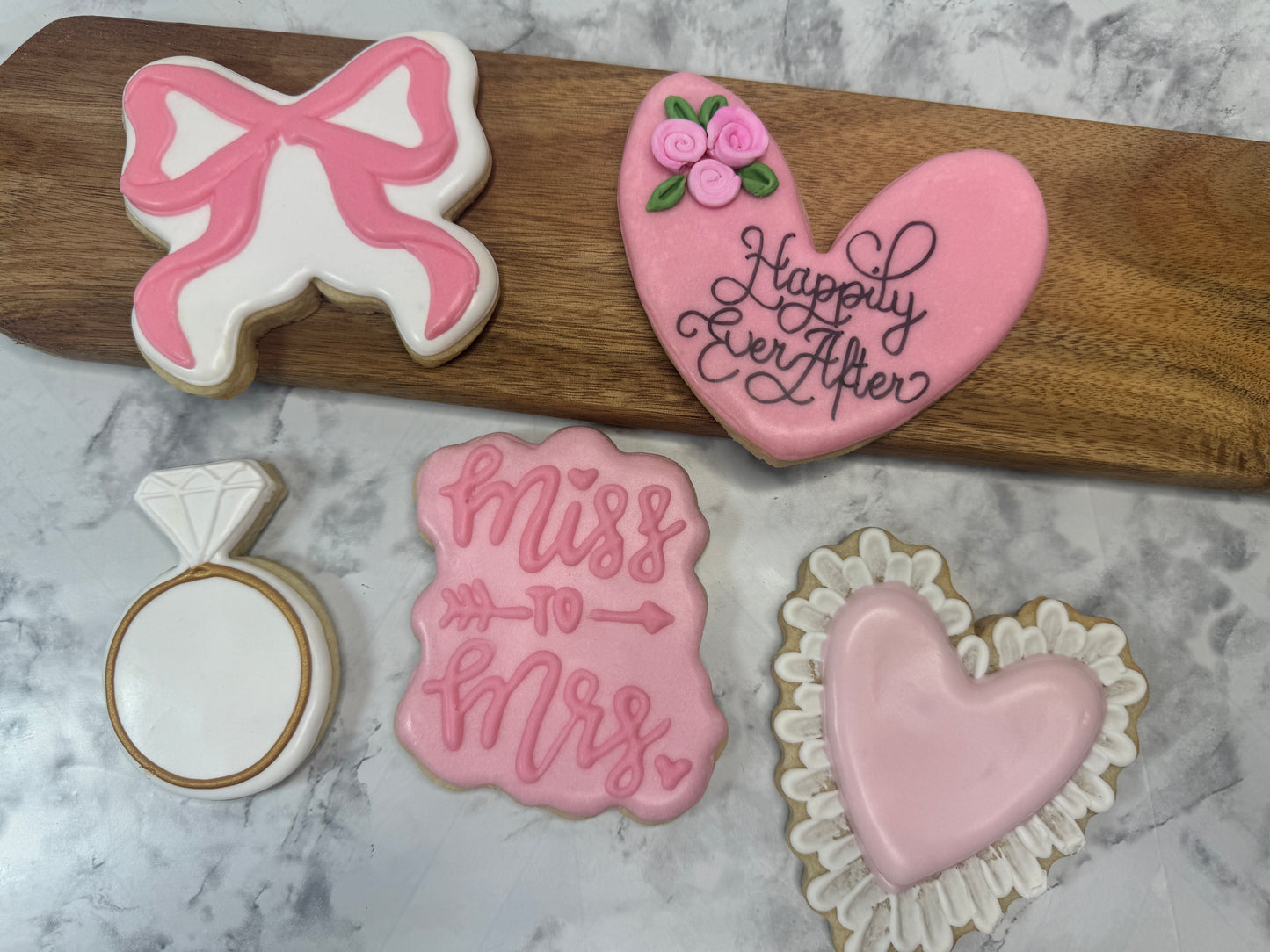 Pretty in Pink Bridal Shower Decorated Sugar Cookie Set