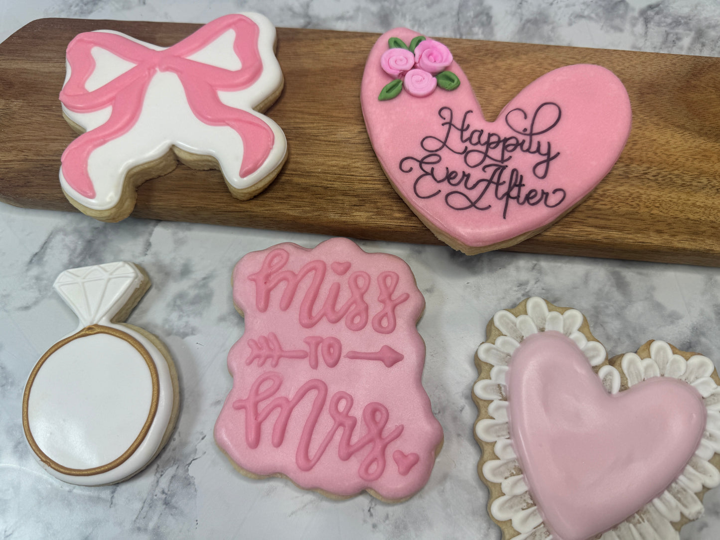 Pretty in Pink Bridal Shower Decorated Sugar Cookie Set