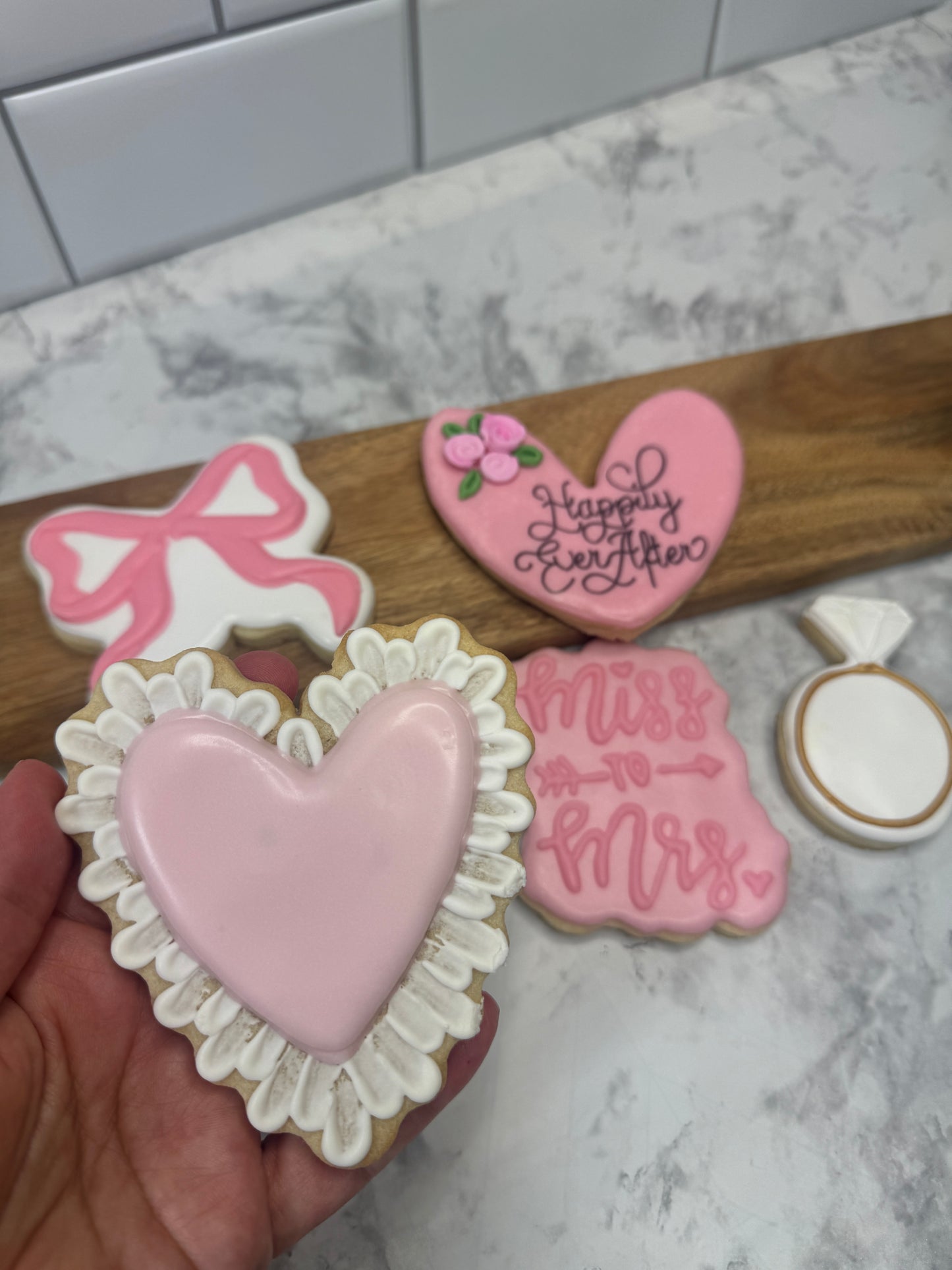 Pretty in Pink Bridal Shower Decorated Sugar Cookie Set