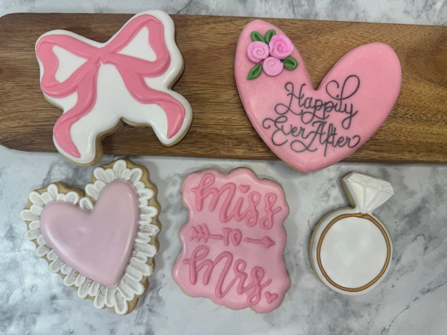 Pretty in Pink Bridal Shower Decorated Sugar Cookie Set