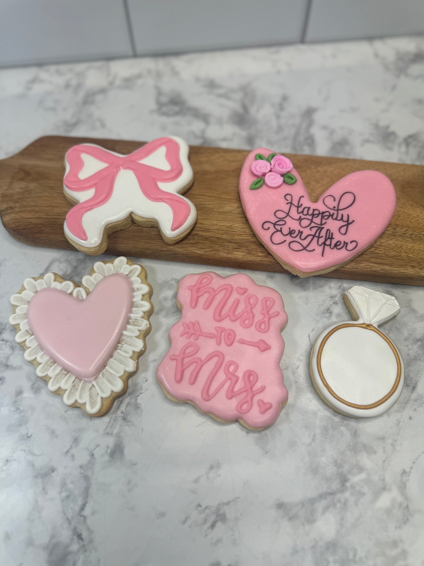 Pretty in Pink Bridal Shower Decorated Sugar Cookie Set