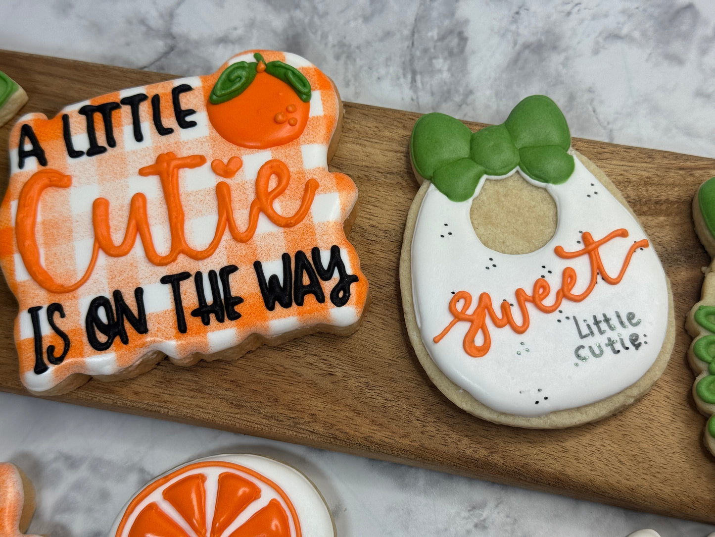 A Little Cutie Is on the way Baby Shower Decorated Cookie Set