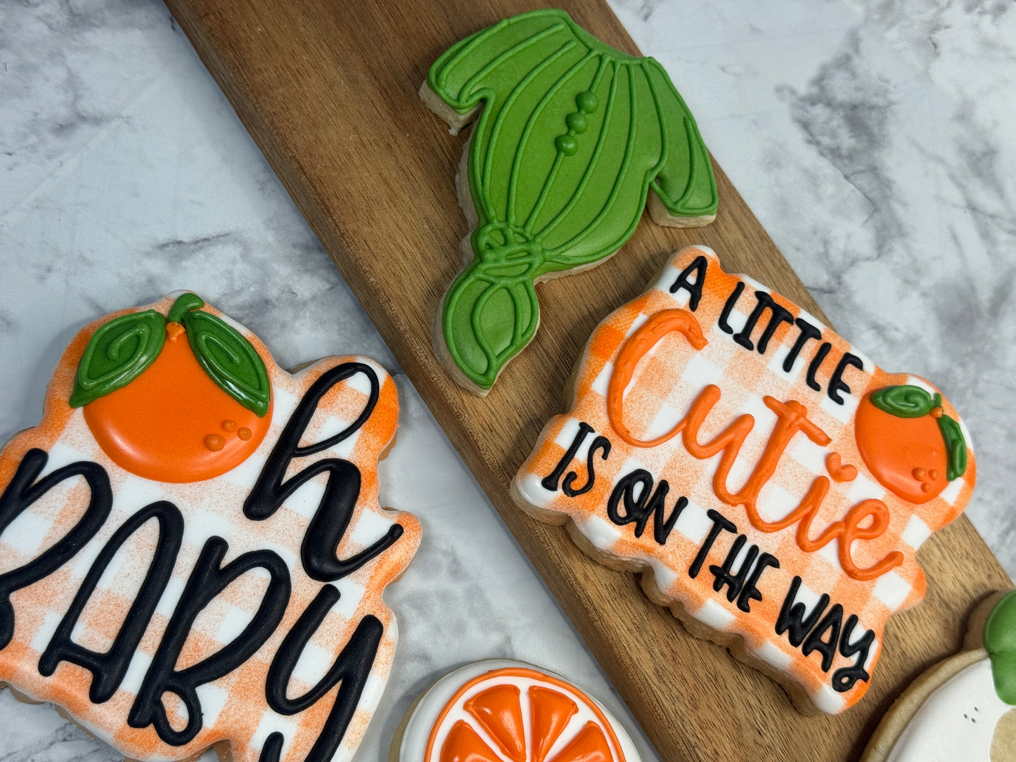 A Little Cutie Is on the way Baby Shower Decorated Cookie Set