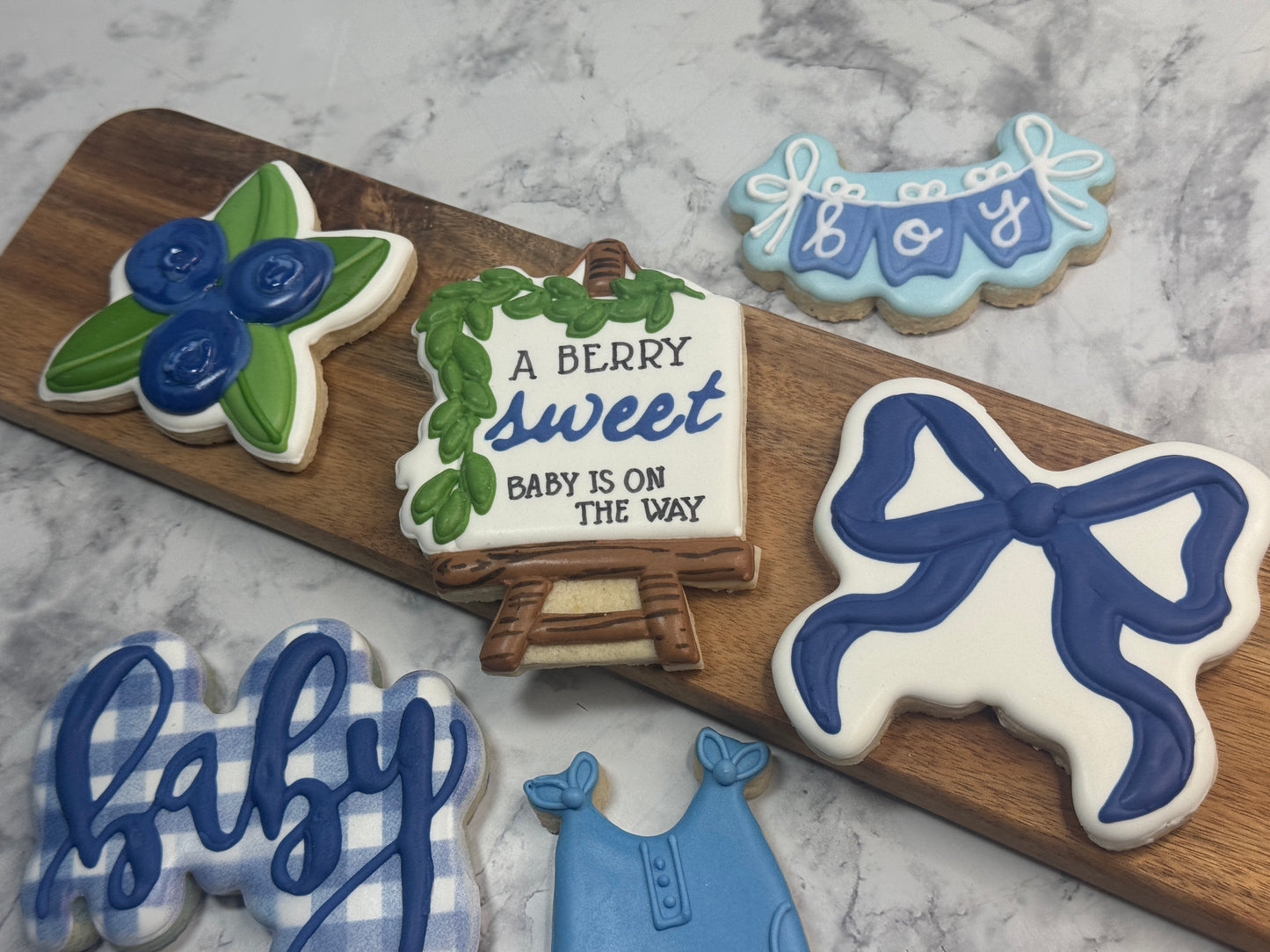 A Berry Sweet Baby Boy is on the way shower cookie set