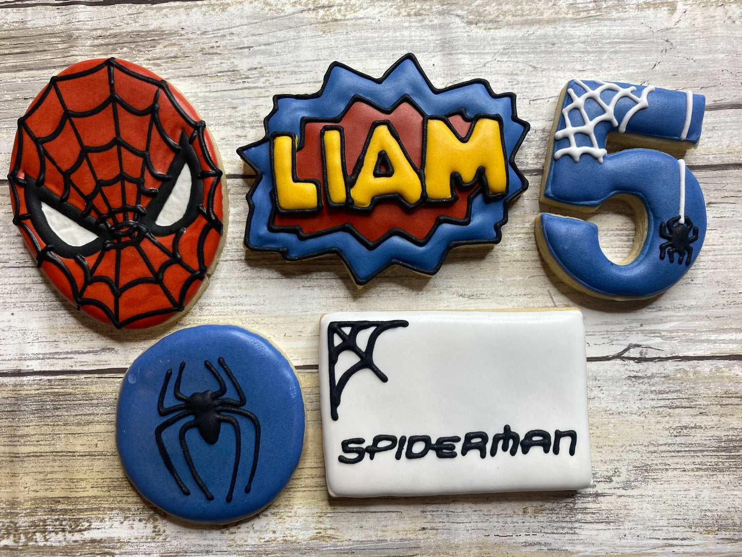 Spiderman Inspired Birthday Sugar Cookies