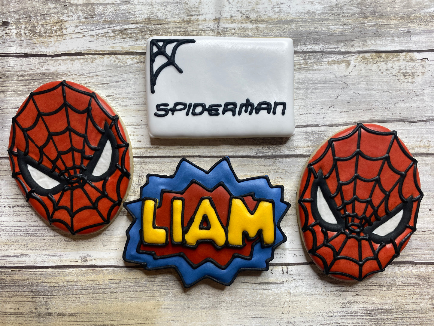 Spiderman Inspired Birthday Sugar Cookies