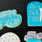 Let's PAR-TEE Golf Birthday Party Themed Sugar Cookie One Dozen Set, Pink or Blue