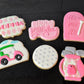 Let's PAR-TEE Golf Birthday Party Themed Sugar Cookie One Dozen Set, Pink or Blue