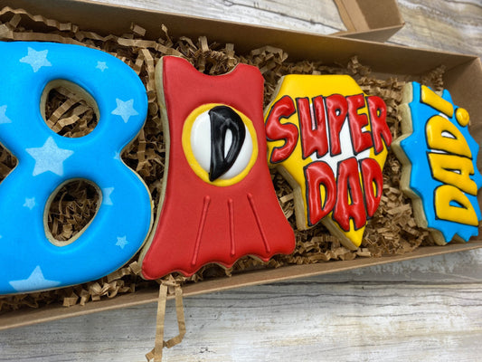 Super Hero Dad Boxed Sugar Cookie Gift Set