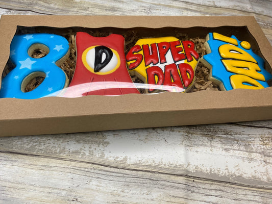 Super Hero Dad Boxed Sugar Cookie Gift Set